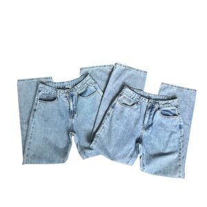 Gimipur women’s wide leg jean bundle of two light-medium wash size small